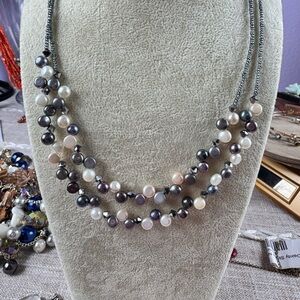 Lia Sophia Pearl Eclipse Fresh Water Pearl Necklace